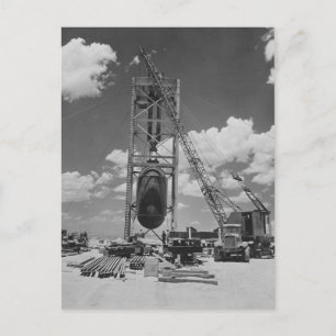 Jumbo Atomic Bomb Positioned for Trinity Test Postcard