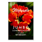 JUMBO Big Retirement Congratulations Orange Flower