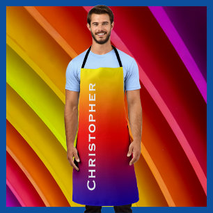 Jumbo Bold Name Rainbow or Choose Your Color Apron