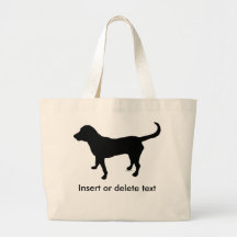 Jumbo canvas tote black lab silhouette