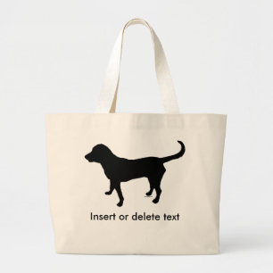 Jumbo canvas tote black lab silhouette