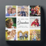 Jumbo Family Photo Collage Grandma WE LOVE YOU Plaque<br><div class="desc">We love you, Grandma! This beautiful, modern gift is a trendy Instagram family photo collage plaque with your personal message and names for the best nana ever.</div>