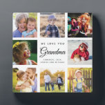 Jumbo Family Photo Collage Grandma WE LOVE YOU Plaque<br><div class="desc">We love you, Grandma! This beautiful, modern gift is a trendy Instagram family photo collage plaque with your personal message and names for the best nana ever.</div>