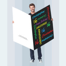  JUMBO GIANT BIG HUGE Large Birthday Any Name Age