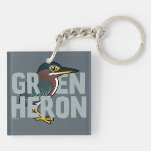 Jumbo Green Heron Keychain