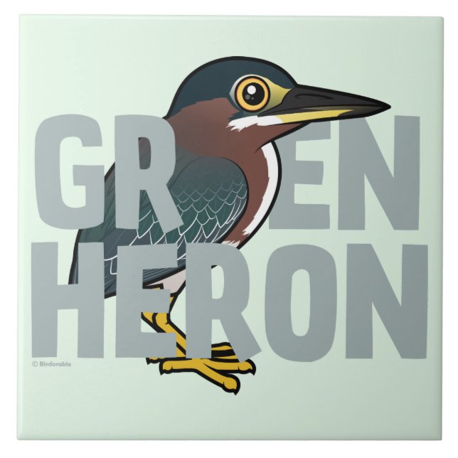 Jumbo Green Heron Tile (Front)