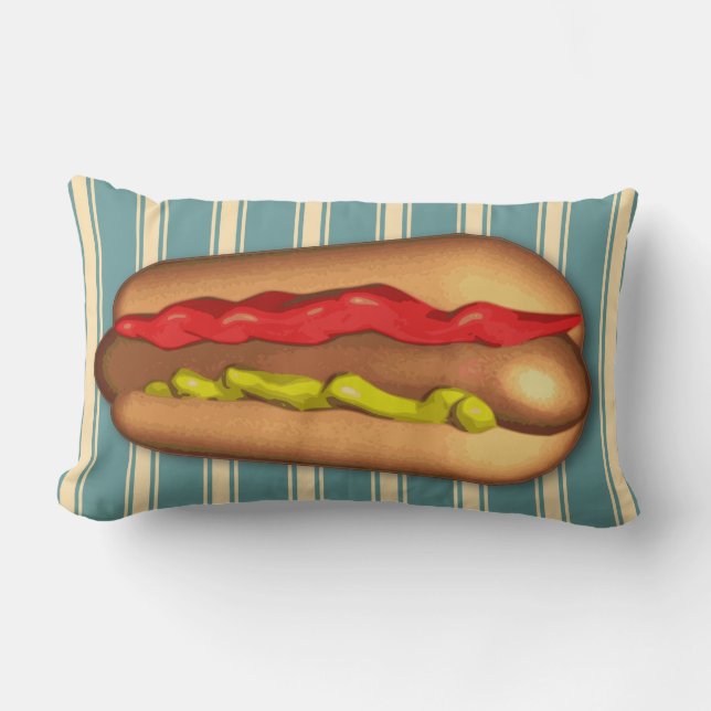 Jumbo Hotdog Custom Colour Lumbar Pillow (Front)