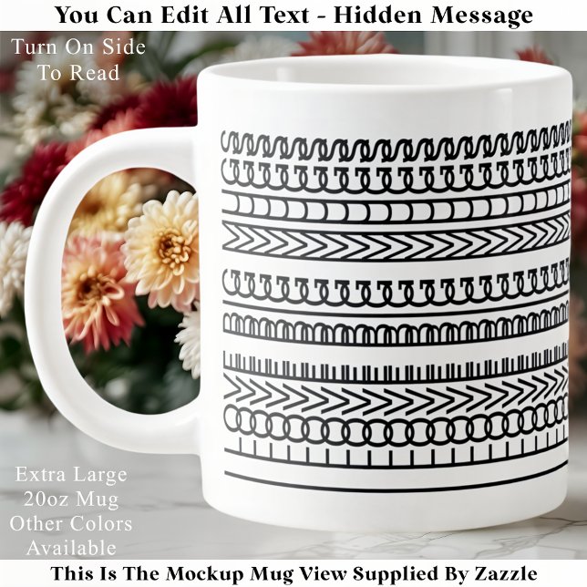 Jumbo J'aime les grands mugs Message caché drôle p (Créateur téléchargé)