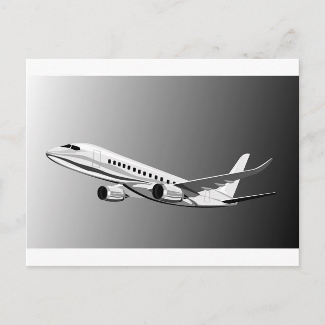 jumbo jet plane airplane aircraft flying flight postcard (Front)