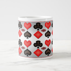 Jumbo Jouer Cartes Motif Mug Argent