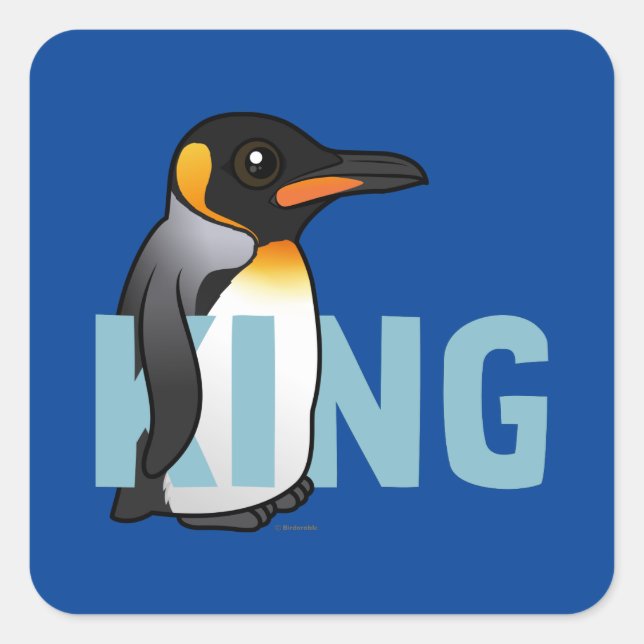 Jumbo King Penguin Square Sticker (Front)