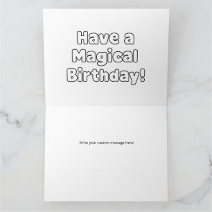 Jumbo Magical Unicorn Birthday Colour Me Activity Card