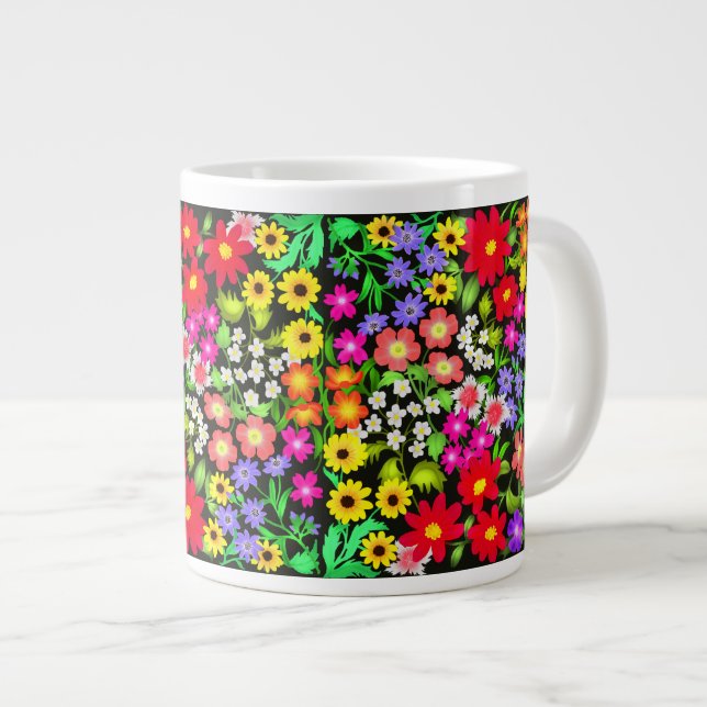 Jumbo Mug aux fleurs colorées (Devant droit)