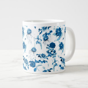 Jumbo Mug Blue Floral Coffee Mug