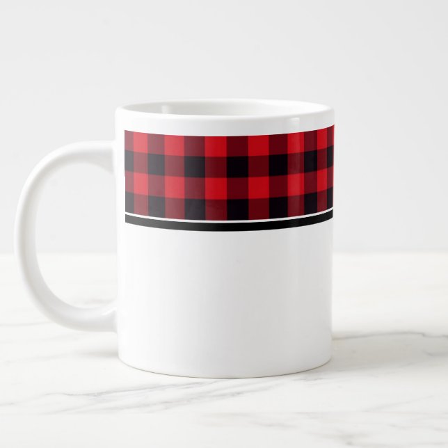 Jumbo Mug-Buffalo Plaid Large Coffee Mug (Left)