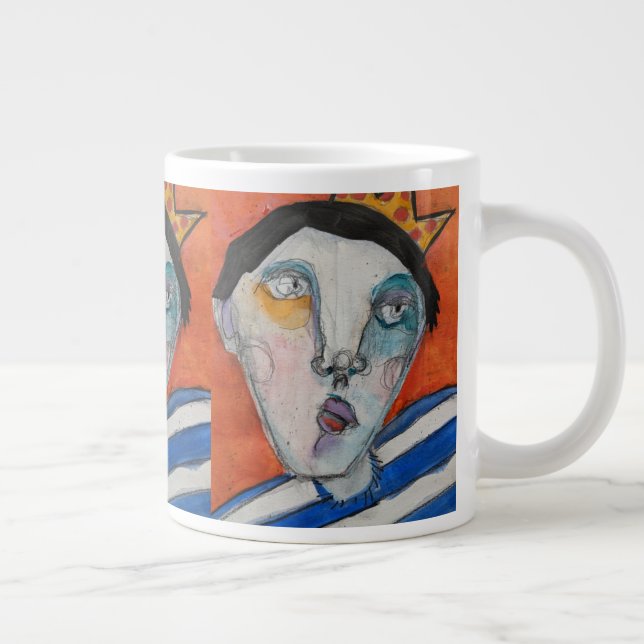 Jumbo Mug - Enveloppé en bleu (Droite)