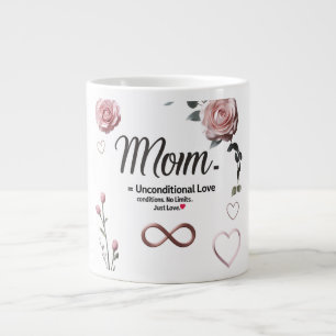 Jumbo Mug – Mom, Infinite Love with Roses & Hearts