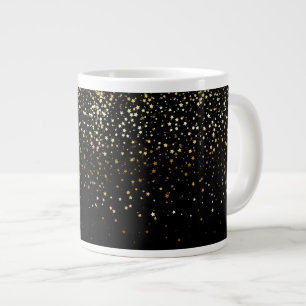 Jumbo Mug Petite Golden Stars-Noir