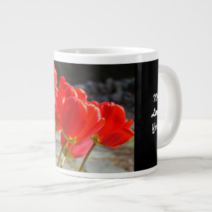 Jumbo Mug Red Tulip Flowers We Love Grandma!