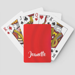 Jumbo Name, Solid Red Gradient Playing Cards