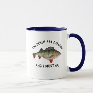 Jumbo Perch Fishing Quote Men's Hobby Mug