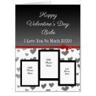 Jumbo Personalized 3 Photo Valentines Day "Card