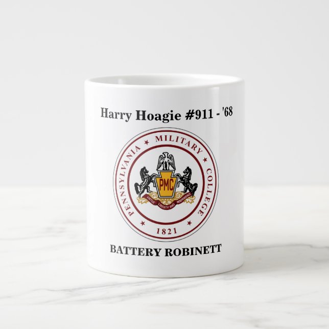 + JUMBO PERSONNALISÉ Blanc 20 oz Mug avec SCEAL PM (Devant)