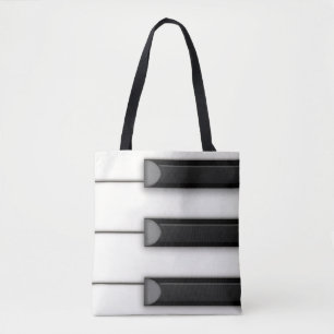 Jumbo Piano Keys Detail Musical Tote Bag