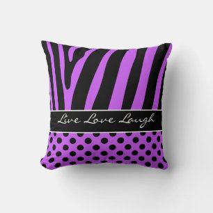 Jumbo Purple Black Zebra Pois Coussin