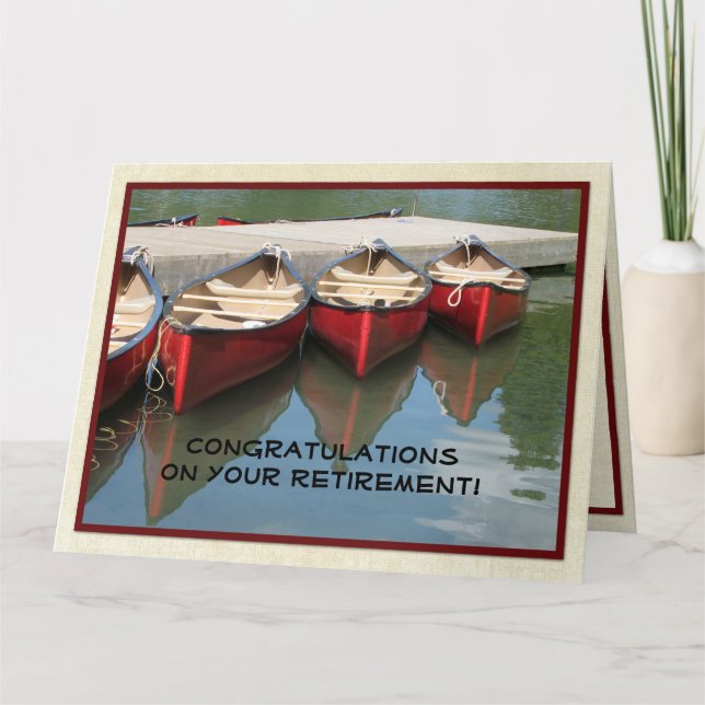 JUMBO Retirement Congratulations from All, Canoes Card (Front)