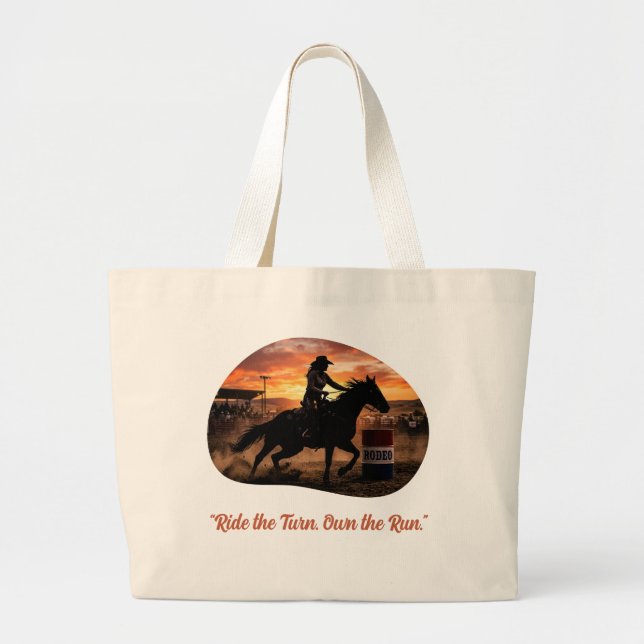 Jumbo Rodeo Barrel Racer Tote Bag (Front)