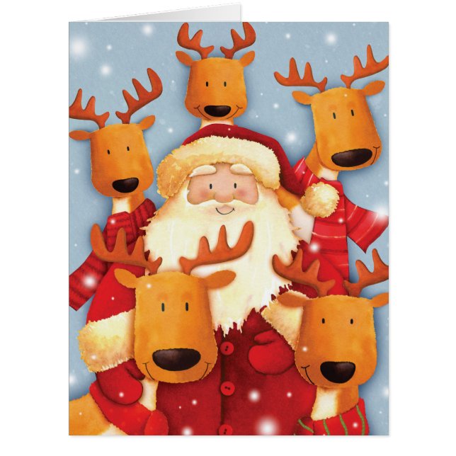Jumbo Santa Selfies Christmas Card (Front)