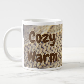 Jumbo size mug with "Cozy Warm" saying