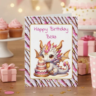 Jumbo-Sized Dragon Colouring Page Girl's Birthday  Card