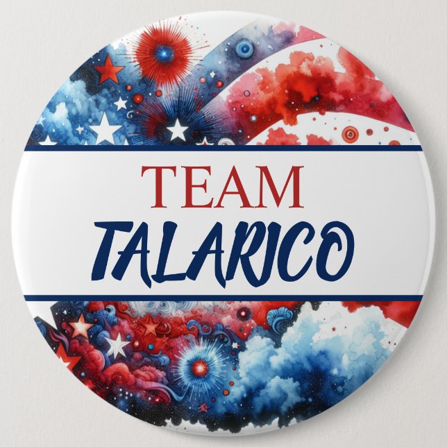 Jumbo-Sized Team James Talarico for President 6 Inch Round Button (Front)