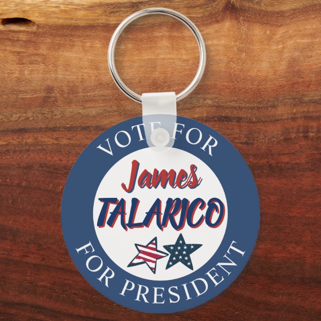 Jumbo-Sized Team James Talarico for President Keychain (Front)