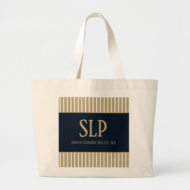 Jumbo SLP (speech language pathologist) tote (Front)