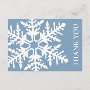 Jumbo Snowflake Thank You Card (Blue Grey / White)