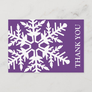 Jumbo Snowflake Thank You Card (Dark Purple/White)