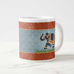 Jumbo Specialty Mug Elephant blue gold india print