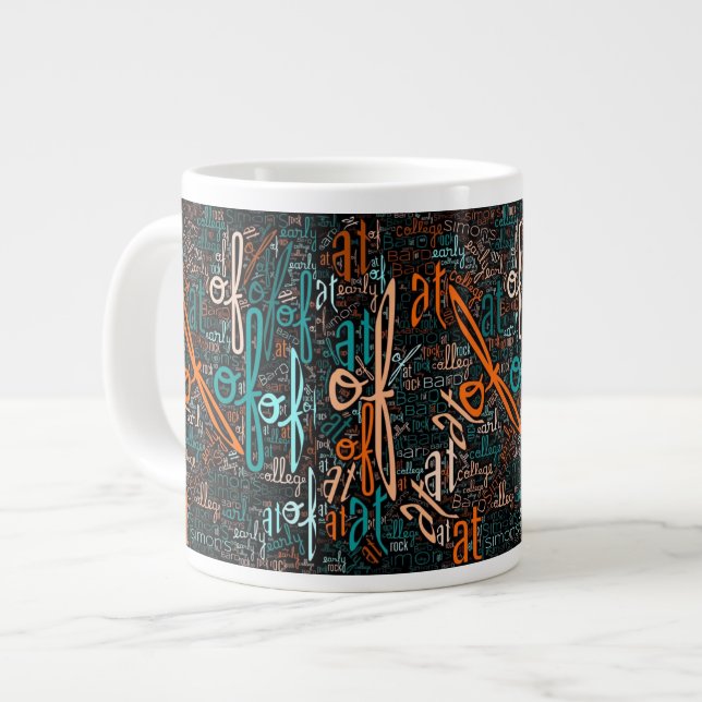 Jumbo SR Noms un nuage de mots Mug par Marla Goldb (Devant gauche)