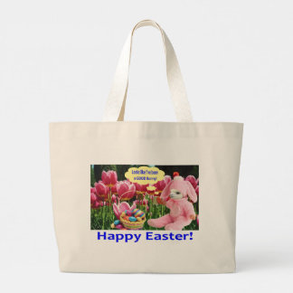 jumbo tote.  Happy Easter.  alpaca/bunny Large Tote Bag