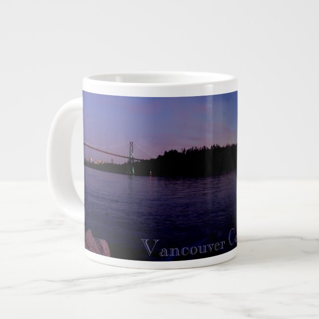 Jumbo Vancouver Coffee Mug Cityscape Sunset Cup (Devant gauche)