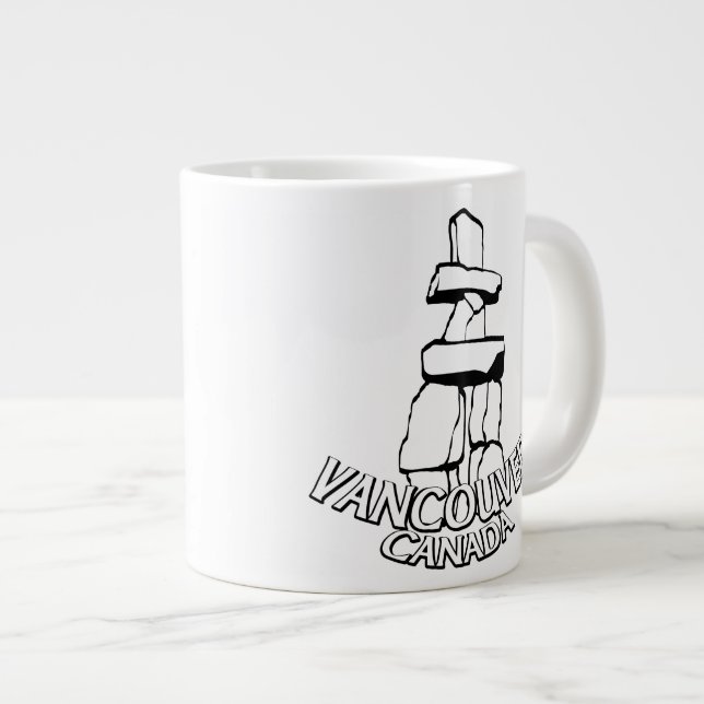 Jumbo Vancouver Coffee Mug Native Art Landmark Cup (Front Right)