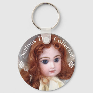 Jumeau Antique Doll Collector 3" Button Pin Keychain
