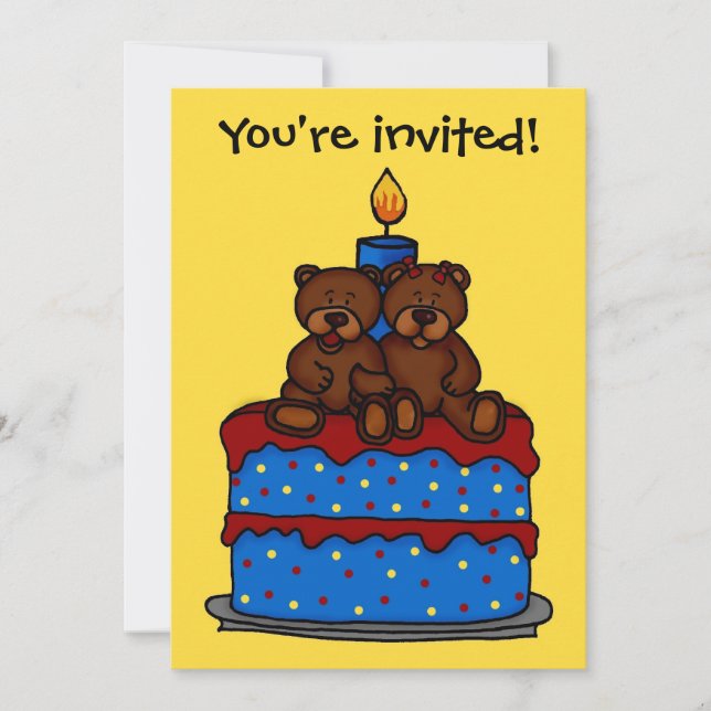jumeaux de petite fille sur invitation à la fête d (Devant)