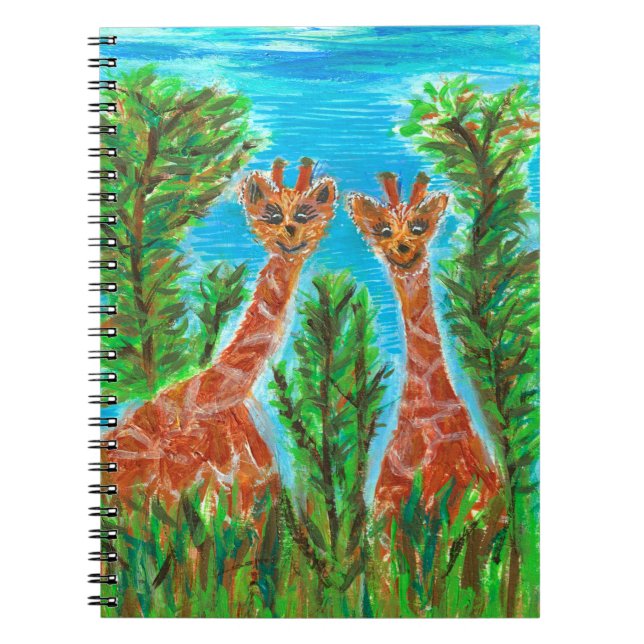 Jumeaux Girafes – Cahier d'art animalier fantaisis (Devant)