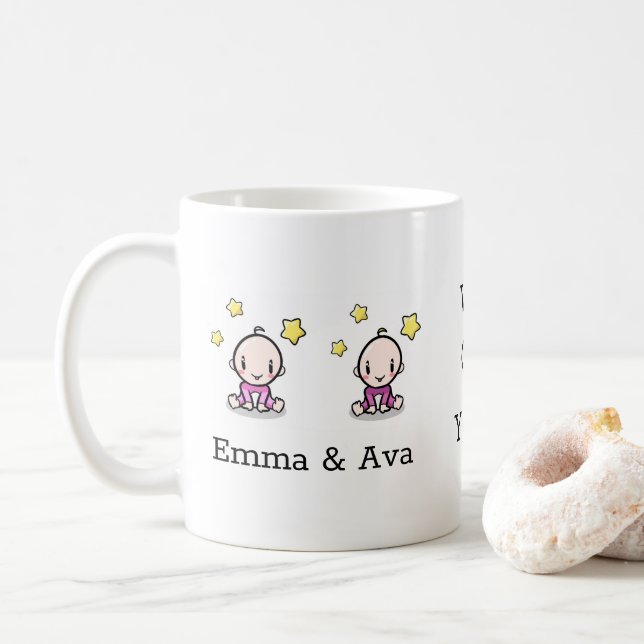jumeaux : nous aimons maman mug, coffee mug (Avec donut)