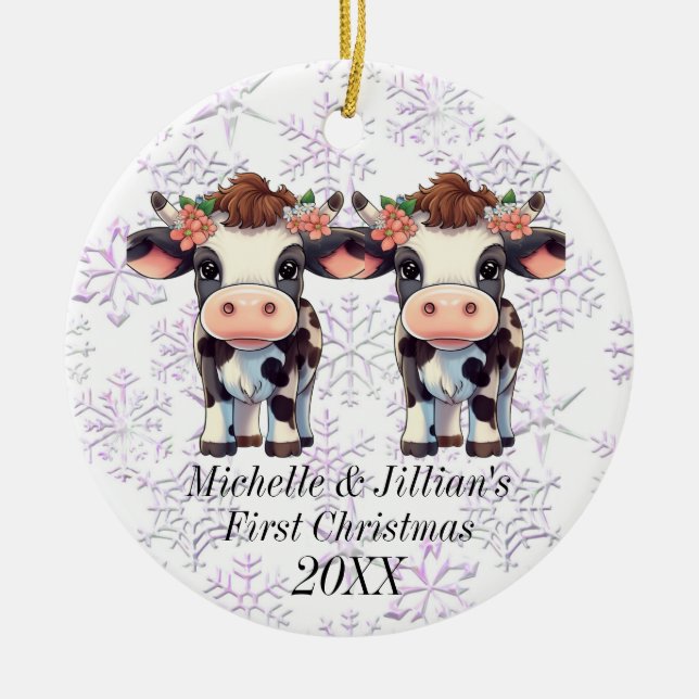 Jumeaux Premier ornement de Noël (Devant)