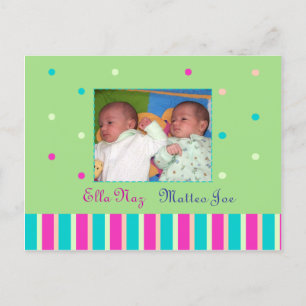 Jumelle le faire-part de naissance